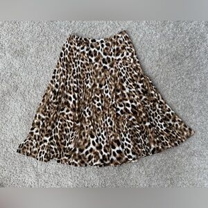 Philosophy Leopard Print Stretchy A-line Skirt